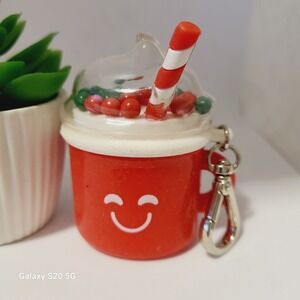 Bath & Body Works Hot‎ Chocolate Pocketbac Holder Red Smiley Face Cocoa Mug